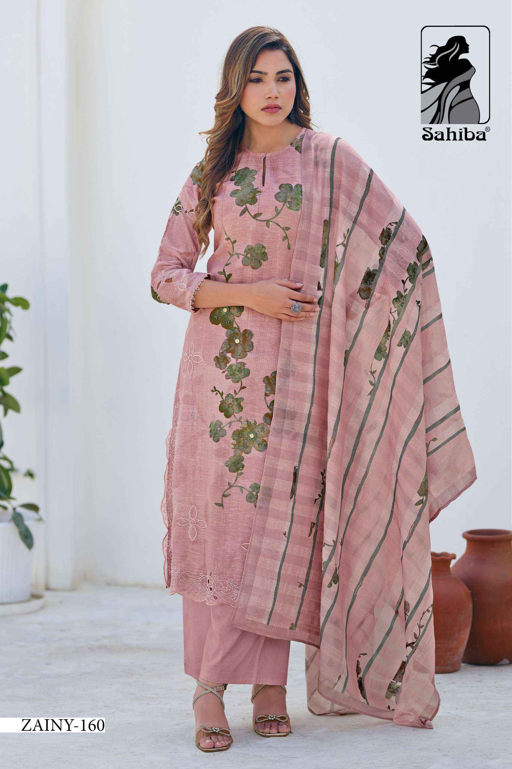 Sahiba Zainy Linen Cotton Dress Material designer ladies suits dealer