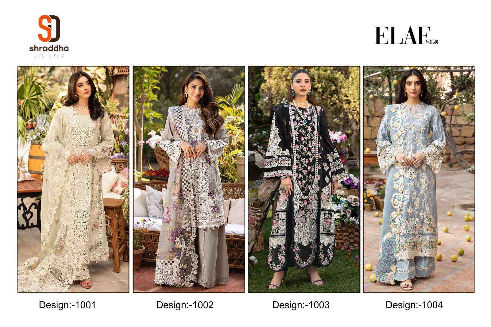 Shraddha Designer Elaf Vol-1 Cotton Dress Material (4 pcs Catalogue)