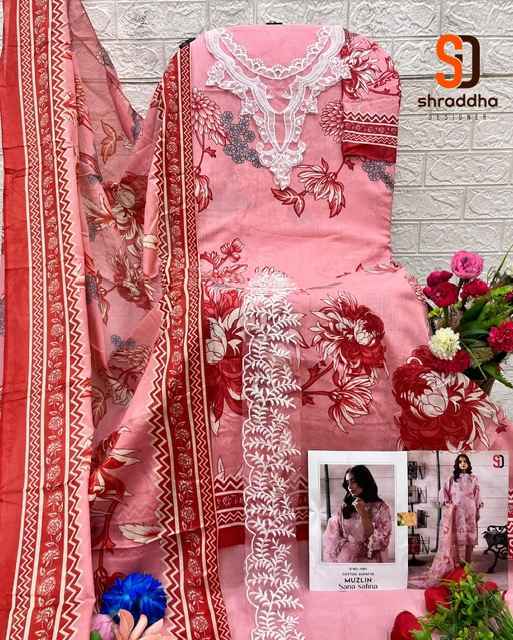 Shraddha Designer Muzlin Sana Safinaz Lawn Cotton Dress Material (8 pcs Catalogue)