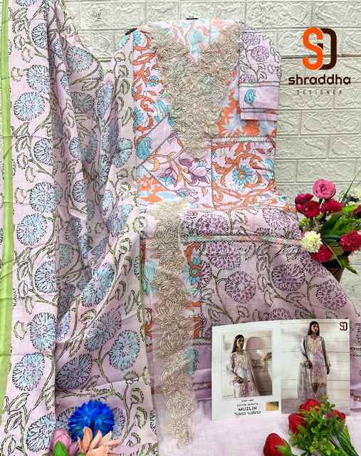 Shraddha Designer Muzlin Sana Safinaz Lawn Cotton Dress Material (8 pcs Catalogue)