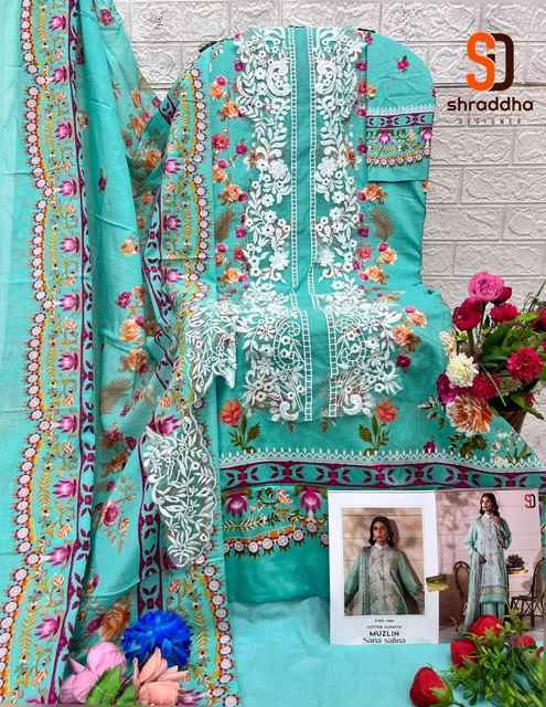 Shraddha Designer Muzlin Sana Safinaz Lawn Cotton Dress Material (8 pcs Catalogue)