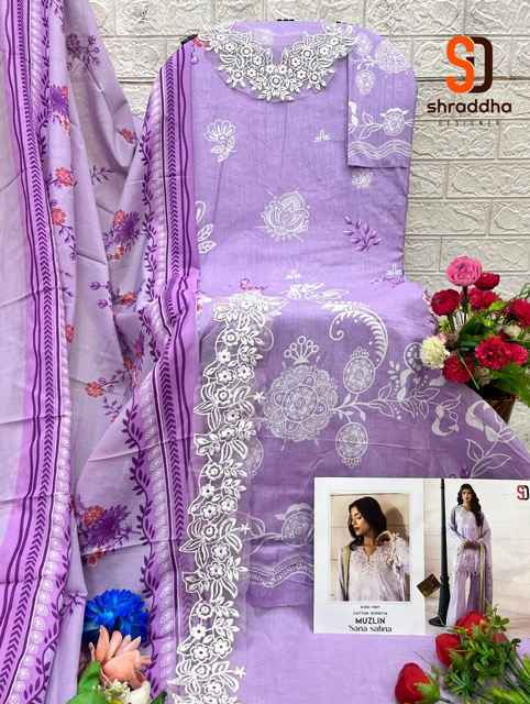 Shraddha Designer Muzlin Sana Safinaz Lawn Cotton Dress Material (8 pcs Catalogue)