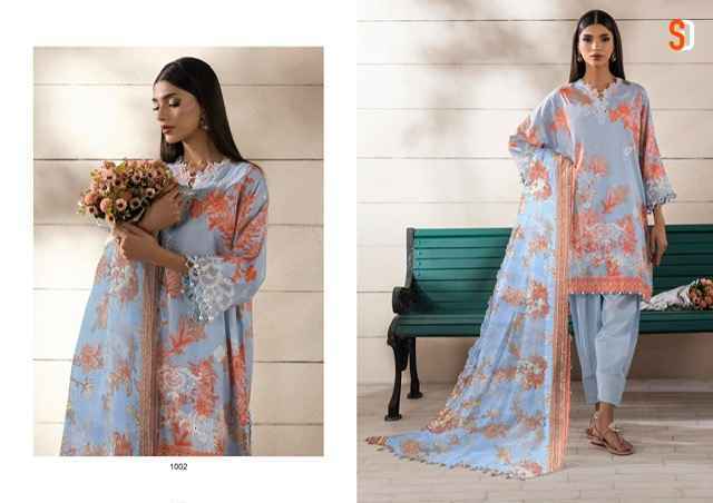 Shraddha Designer Muzlin Sana Safinaz Lawn Cotton Dress Material (8 pcs Catalogue)