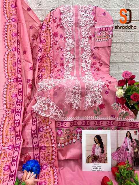 Shraddha Designer Muzlin Sana Safinaz Lawn Cotton Dress Material (8 pcs Catalogue)