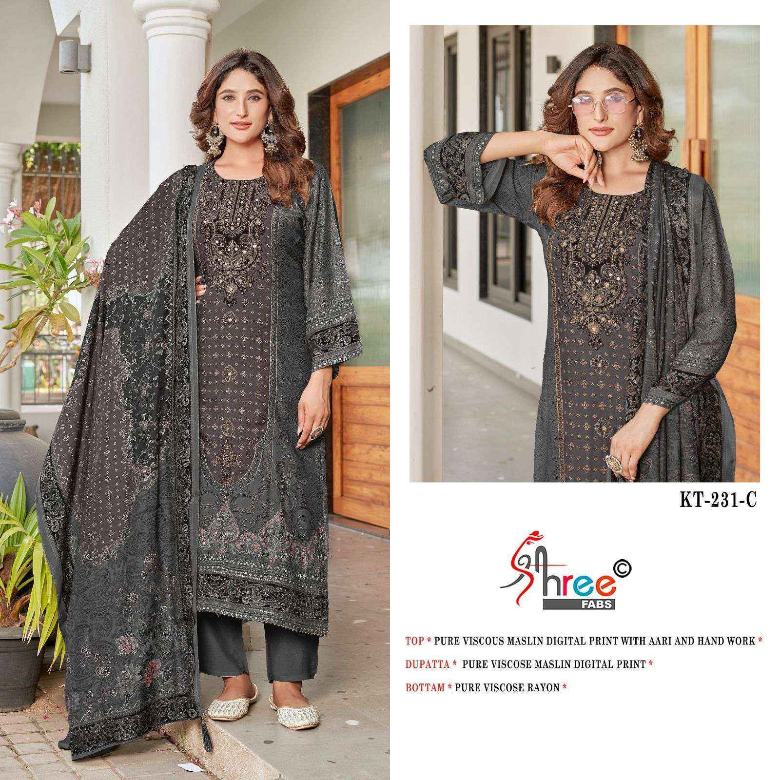 Shree Fabs Kt-231 Viscouse Musline Dress Material (4 pcs Catalogue)