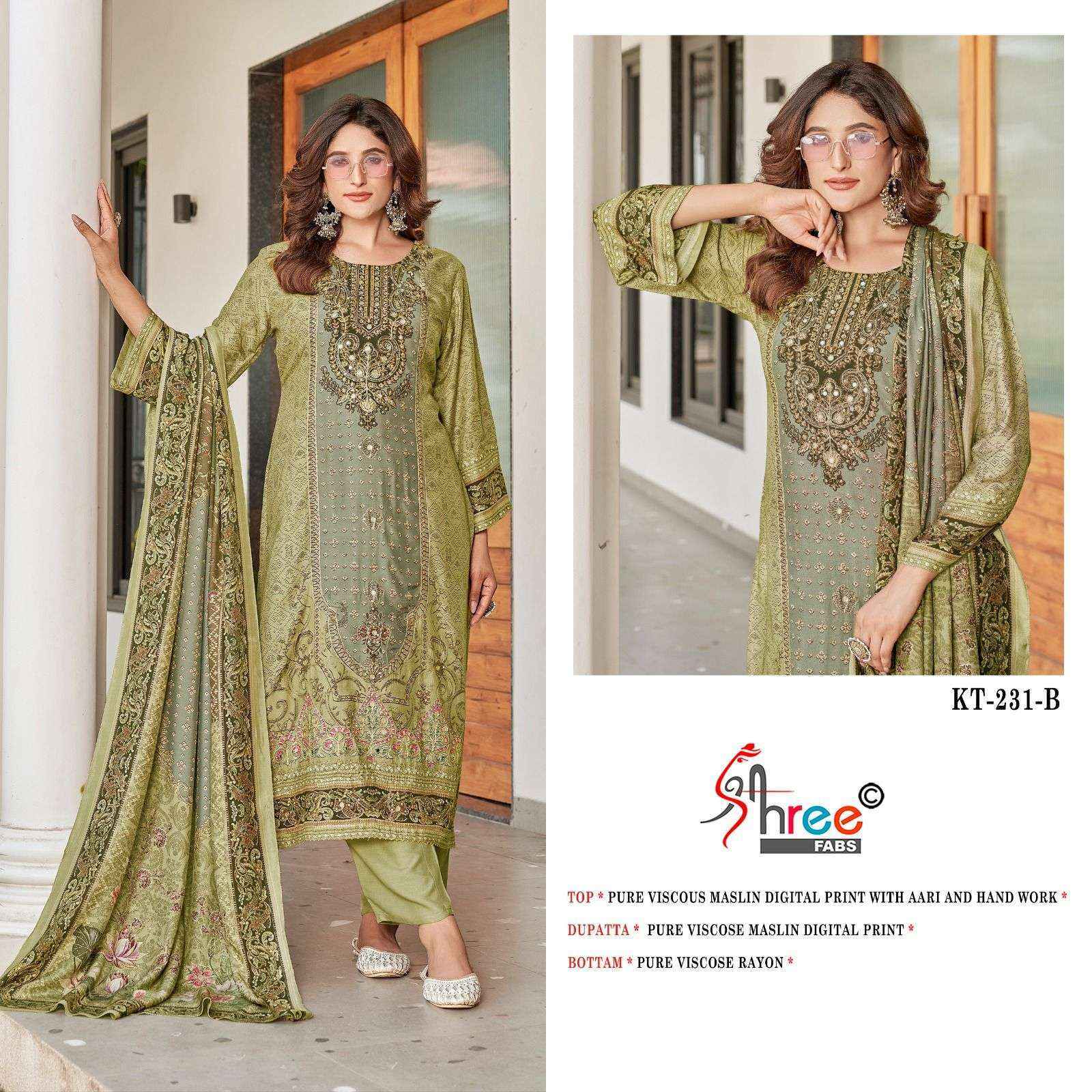 Shree Fabs Kt-231 Viscouse Musline Dress Material (4 pcs Catalogue)