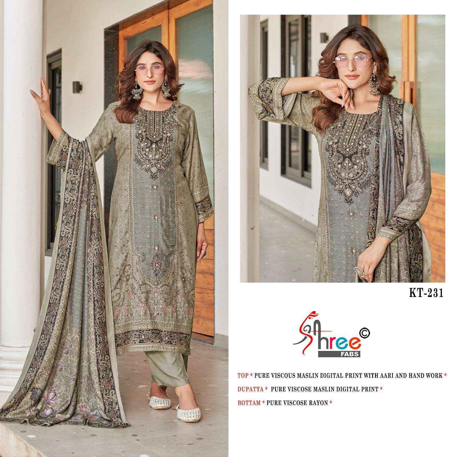 Shree Fabs Kt-231 Viscouse Musline Dress Material (4 pcs Catalogue)