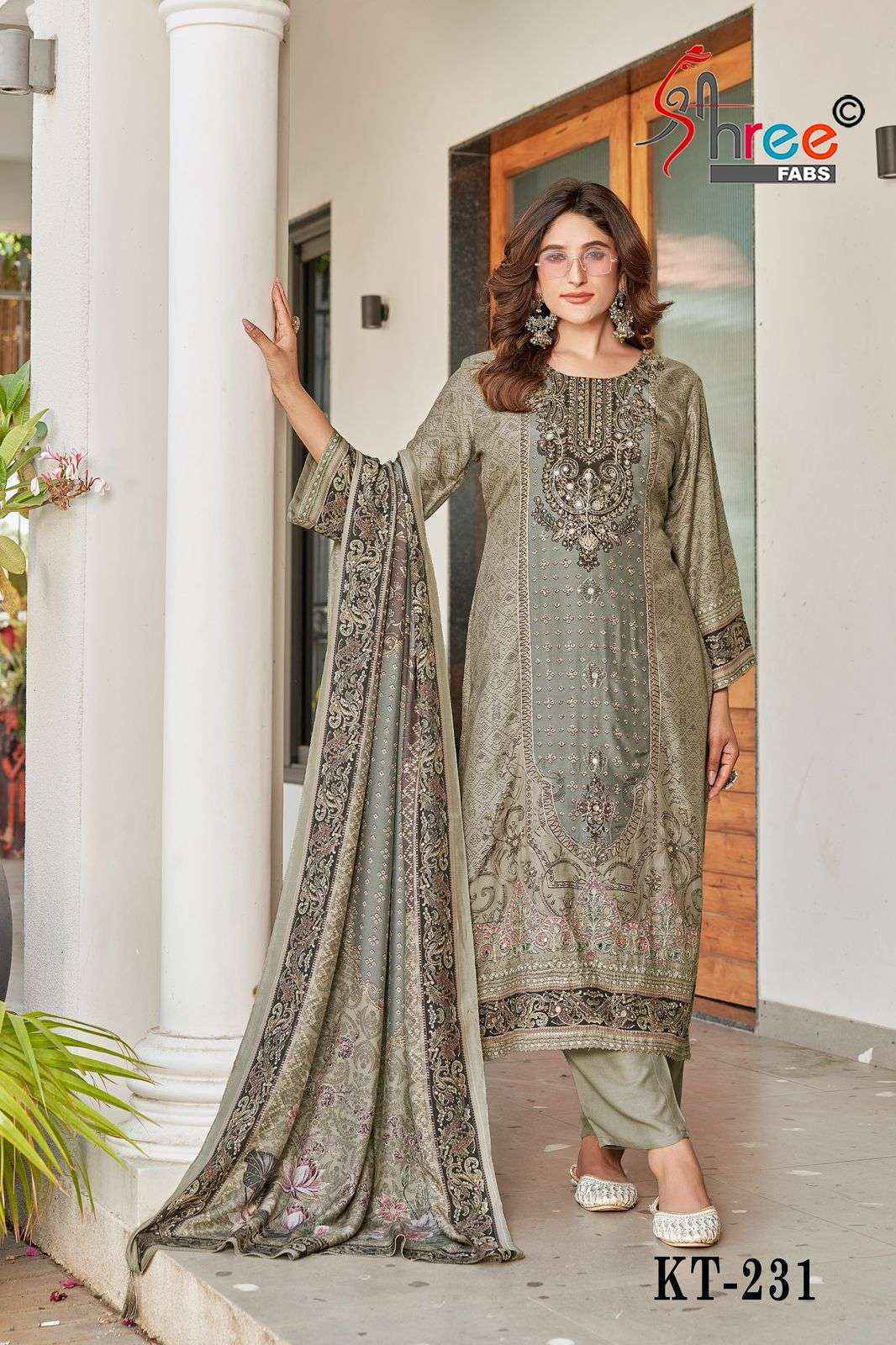 Shree Fabs Kt-231 Viscouse Musline Dress Material (4 pcs Catalogue)