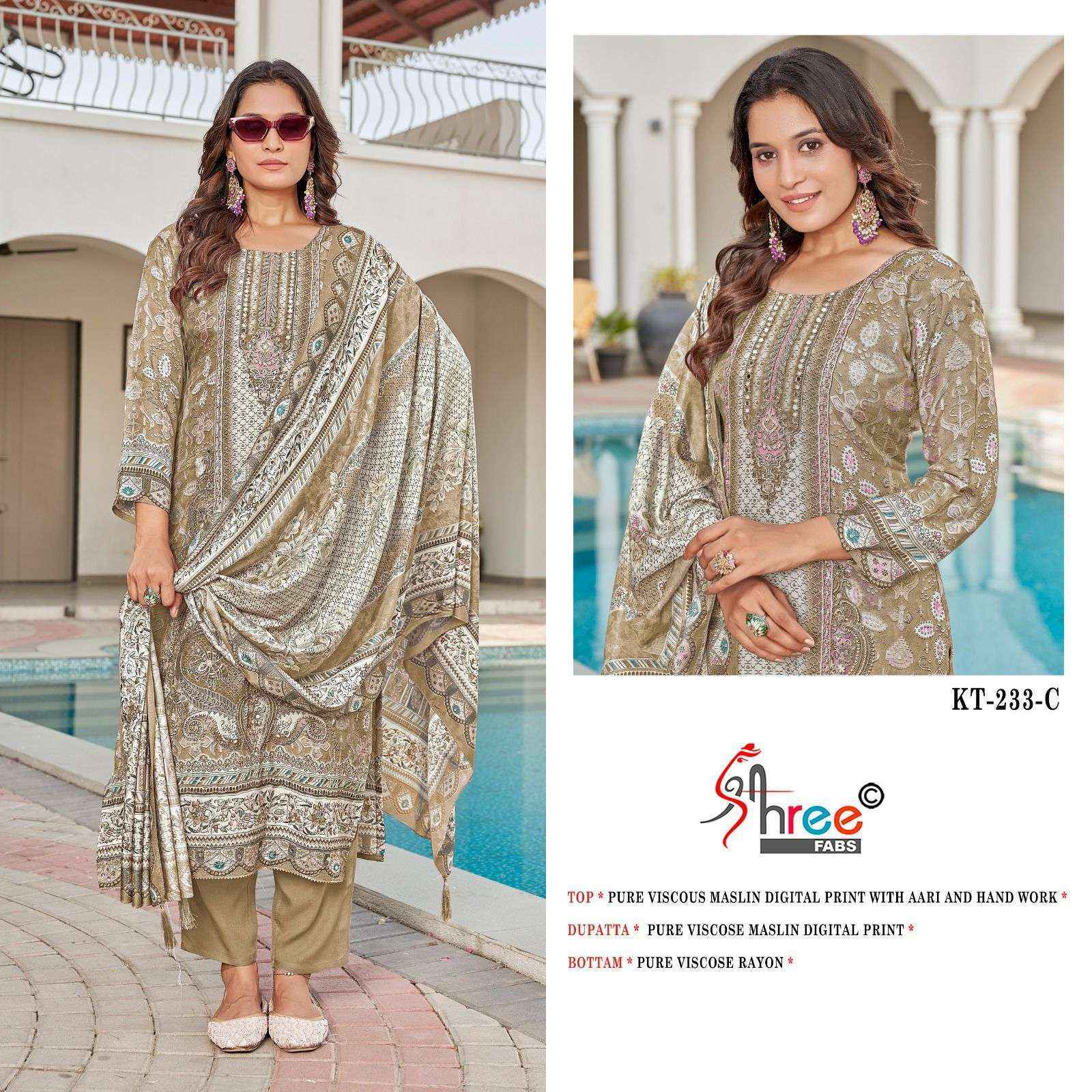 Shree Fabs Kt-233 Viscouse Dress Material (4 pcs Catalogue)