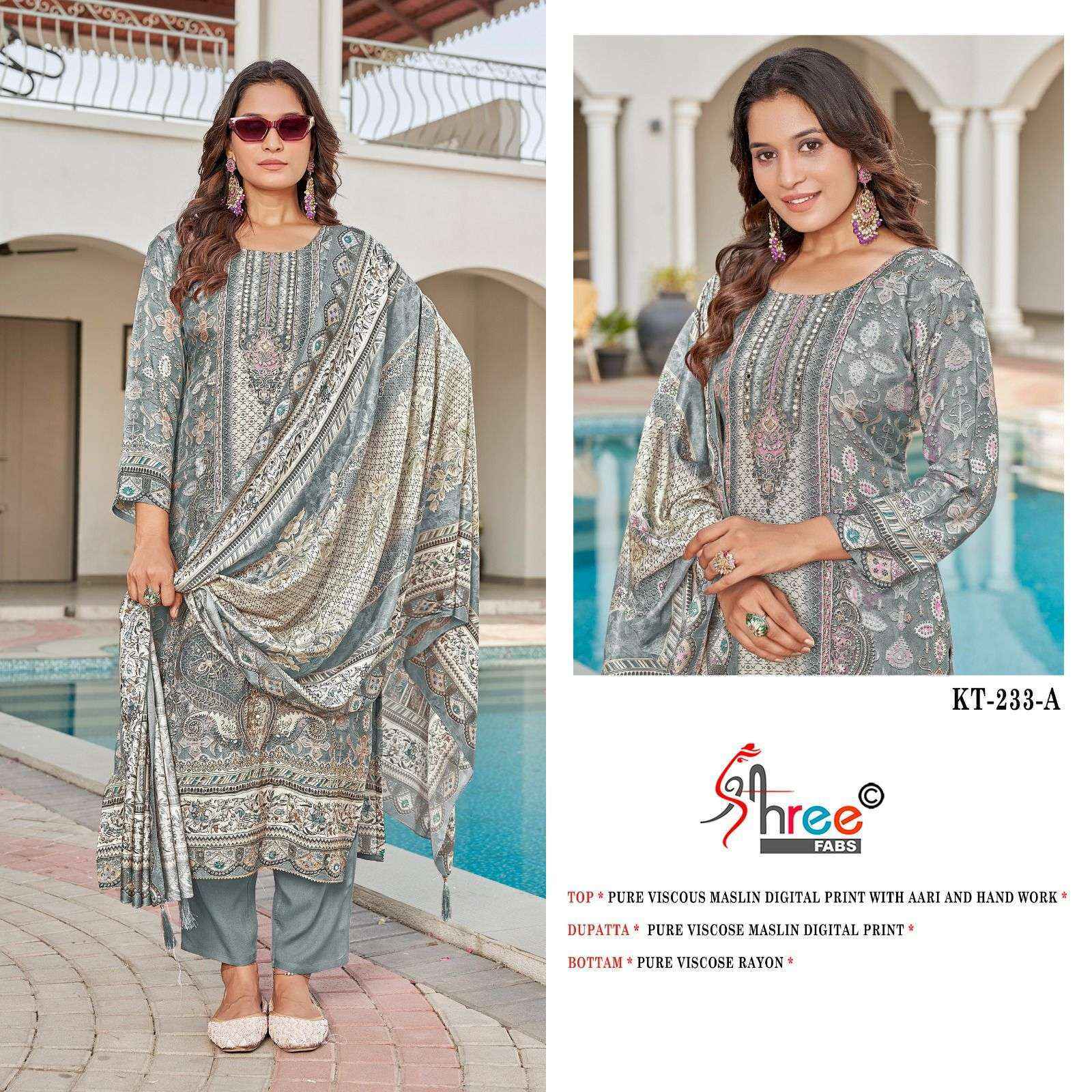 Shree Fabs Kt-233 Viscouse Dress Material (4 pcs Catalogue)