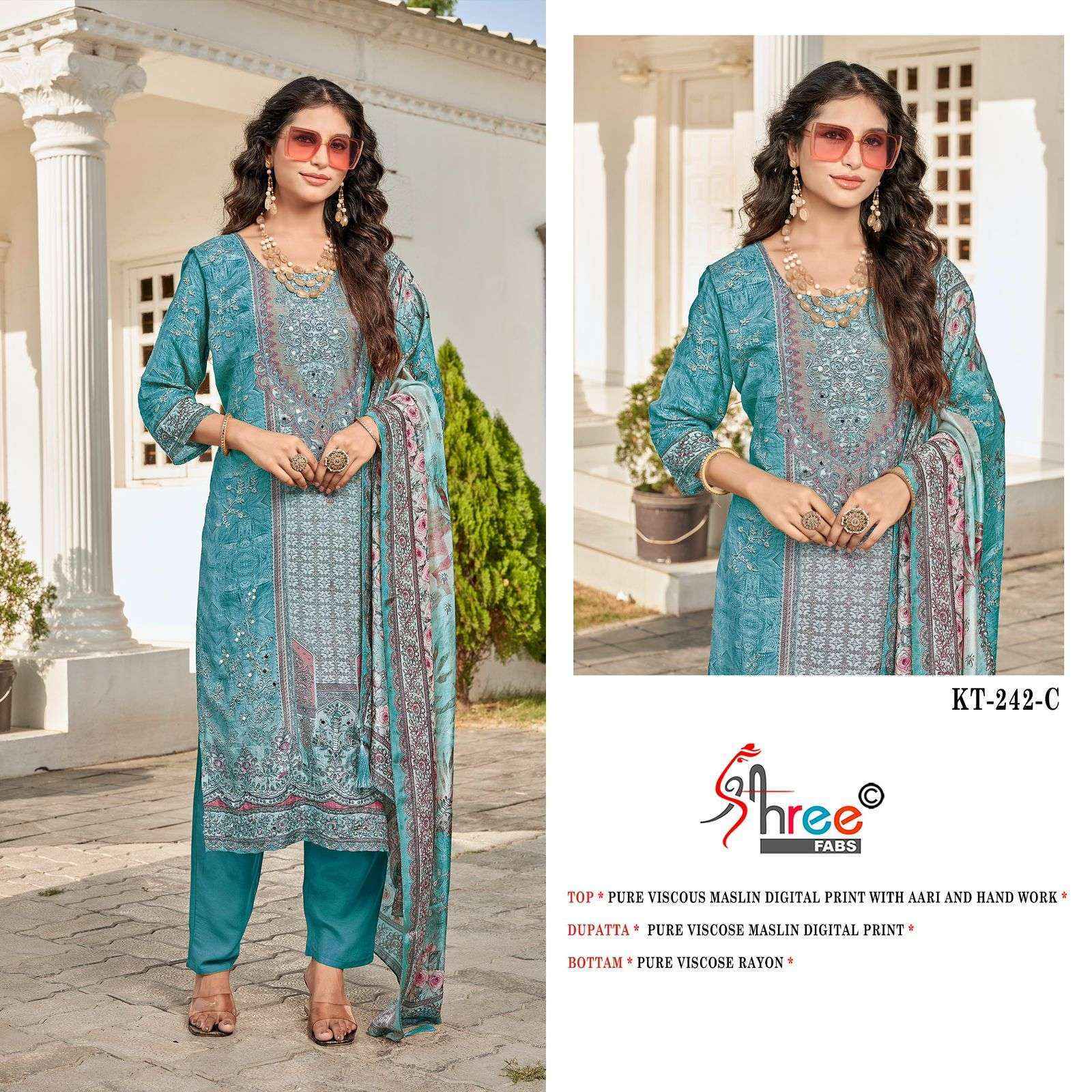 Shree Fabs KT-242 Viscose Muslin Dress Material (4 pcs Catalogue)