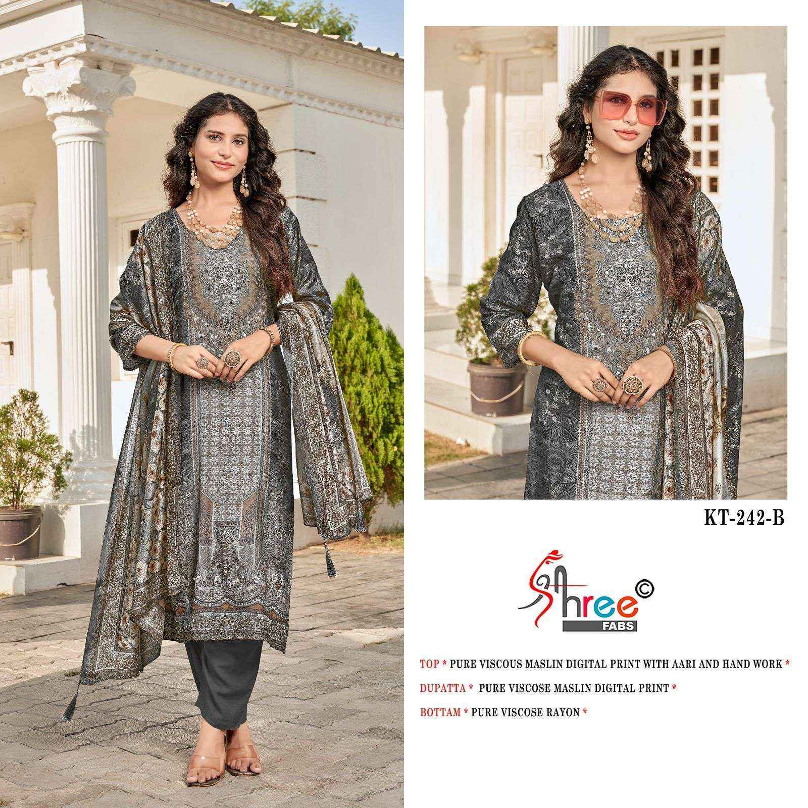Shree Fabs KT-242 Viscose Muslin Dress Material (4 pcs Catalogue)