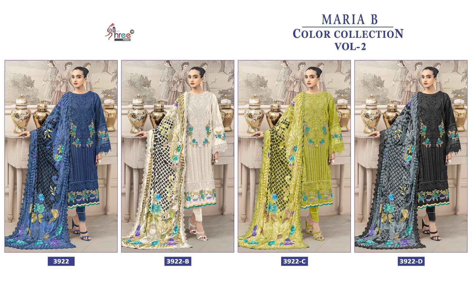 Shree Fabs Maria B Colour Collection Vol-2 Cotton Dress Material (4 pcs Catalogue)