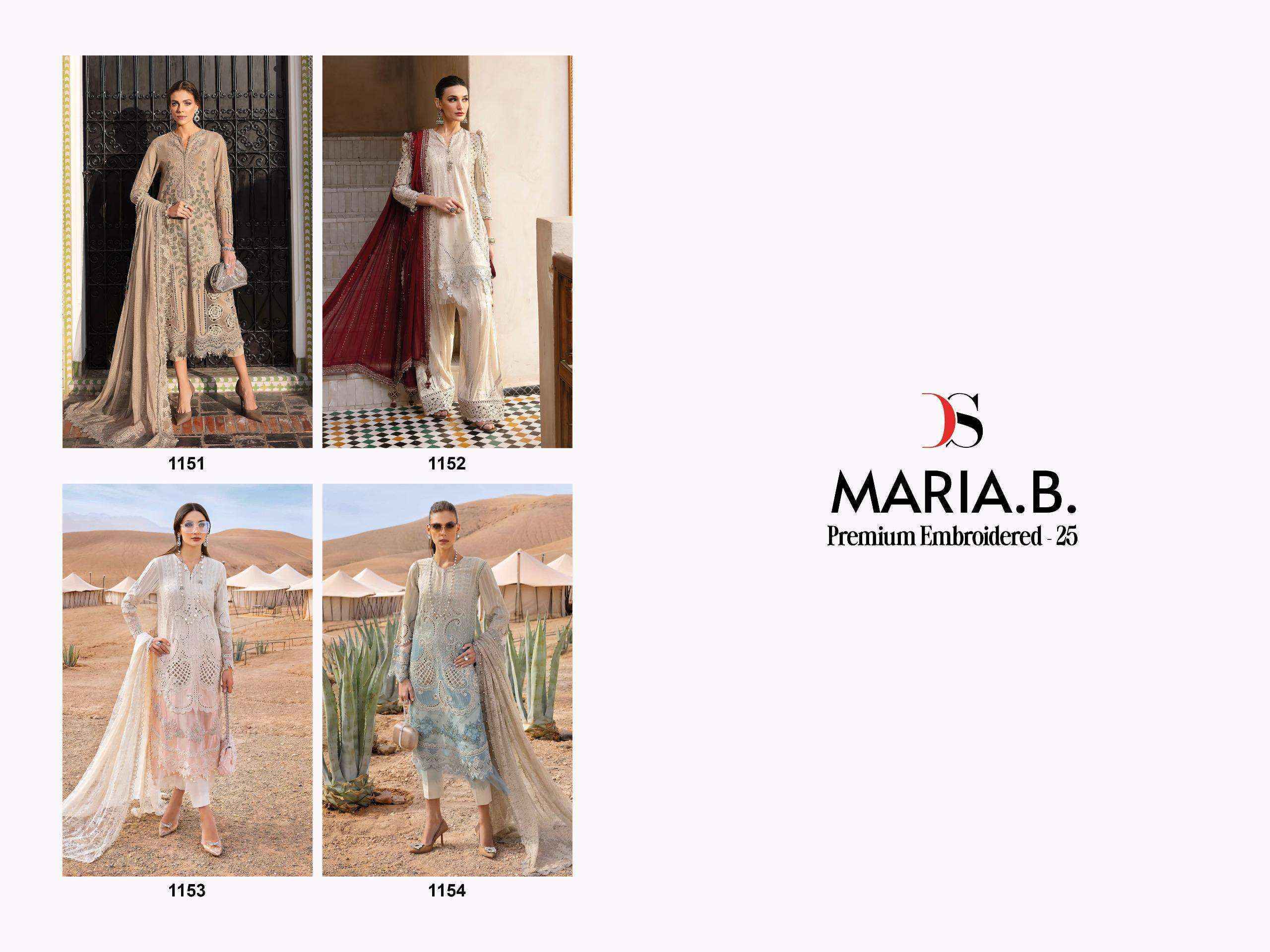 Shree Fabs Maria B Premium Embroidered-25 Cotton Dress Material (4 pcs Catalogue)