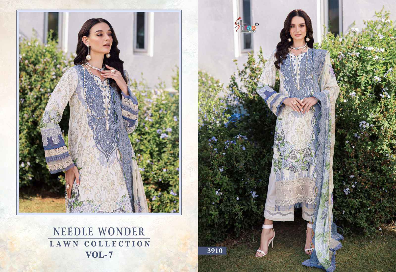 Shree Fabs Needle Wonder Lawn Collection Vol-7 Cotton Dress Material (7 pcs Catalogue)