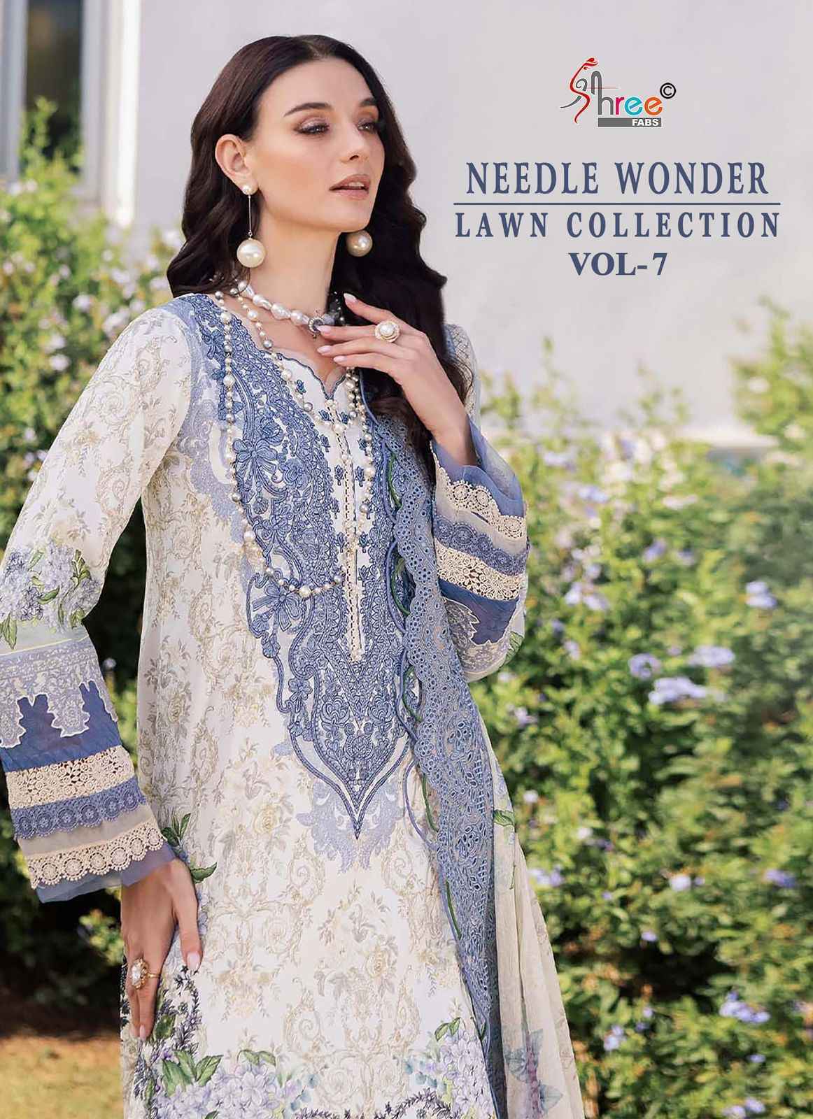 Shree Fabs Needle Wonder Lawn Collection Vol-7 Cotton Dress Material (7 pcs Catalogue)