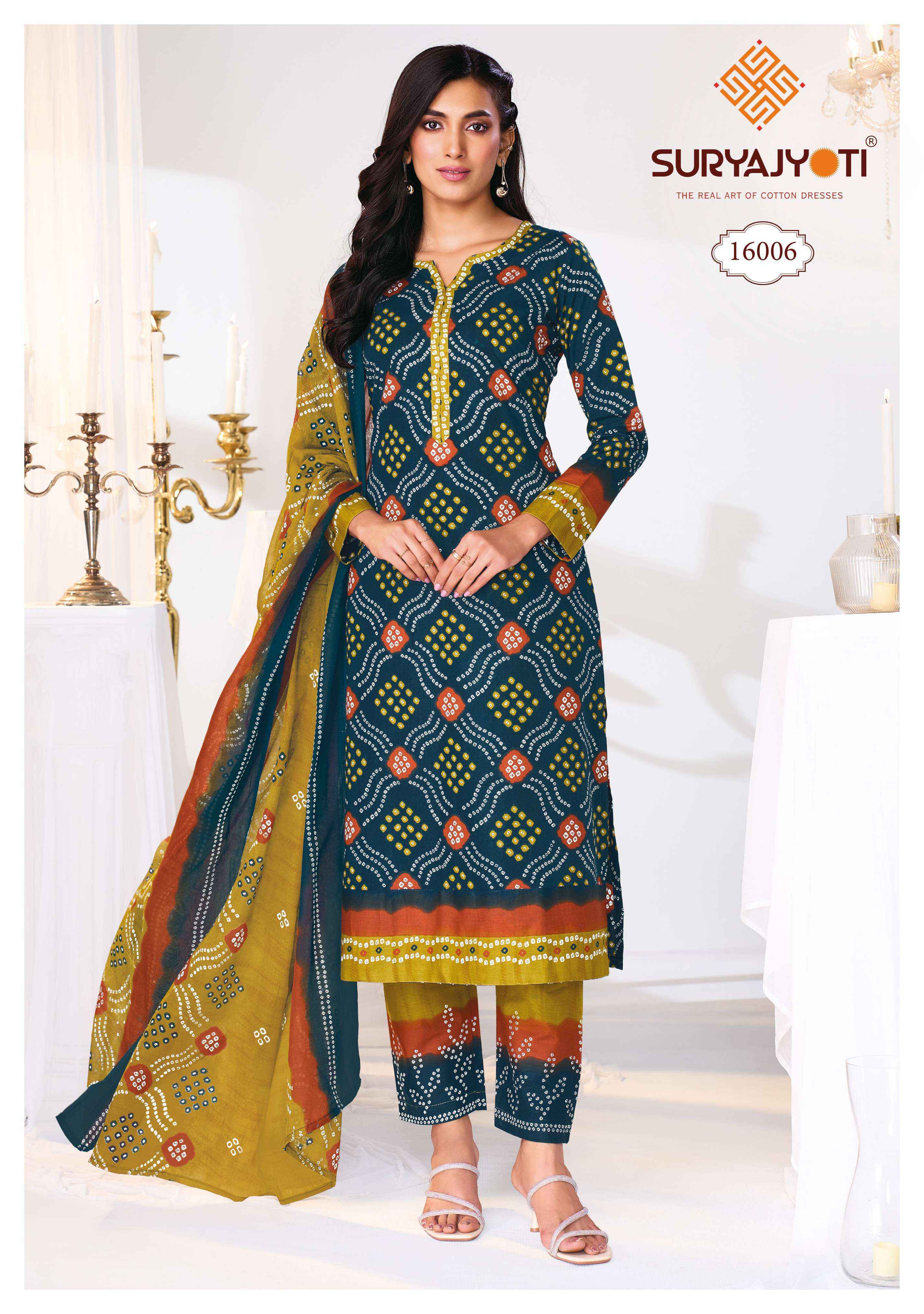 Suryajyoti Bandhani Special Vol-16 Cotton Dress Material (10 pcs Catalogue)
