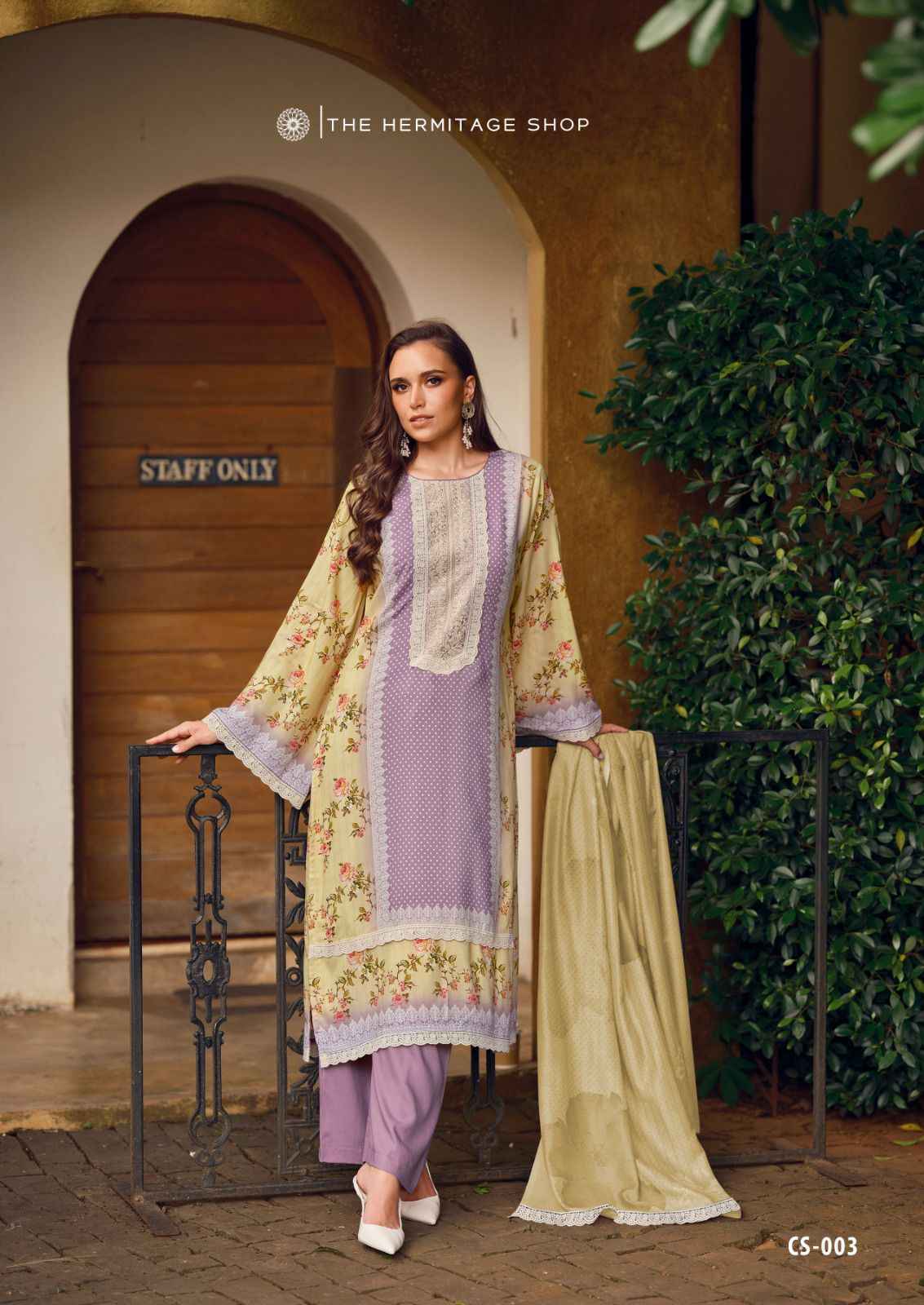 The Hermitage Shop Cross Stitch Lawn Cotton Dress Material 6 pcs Catalogue