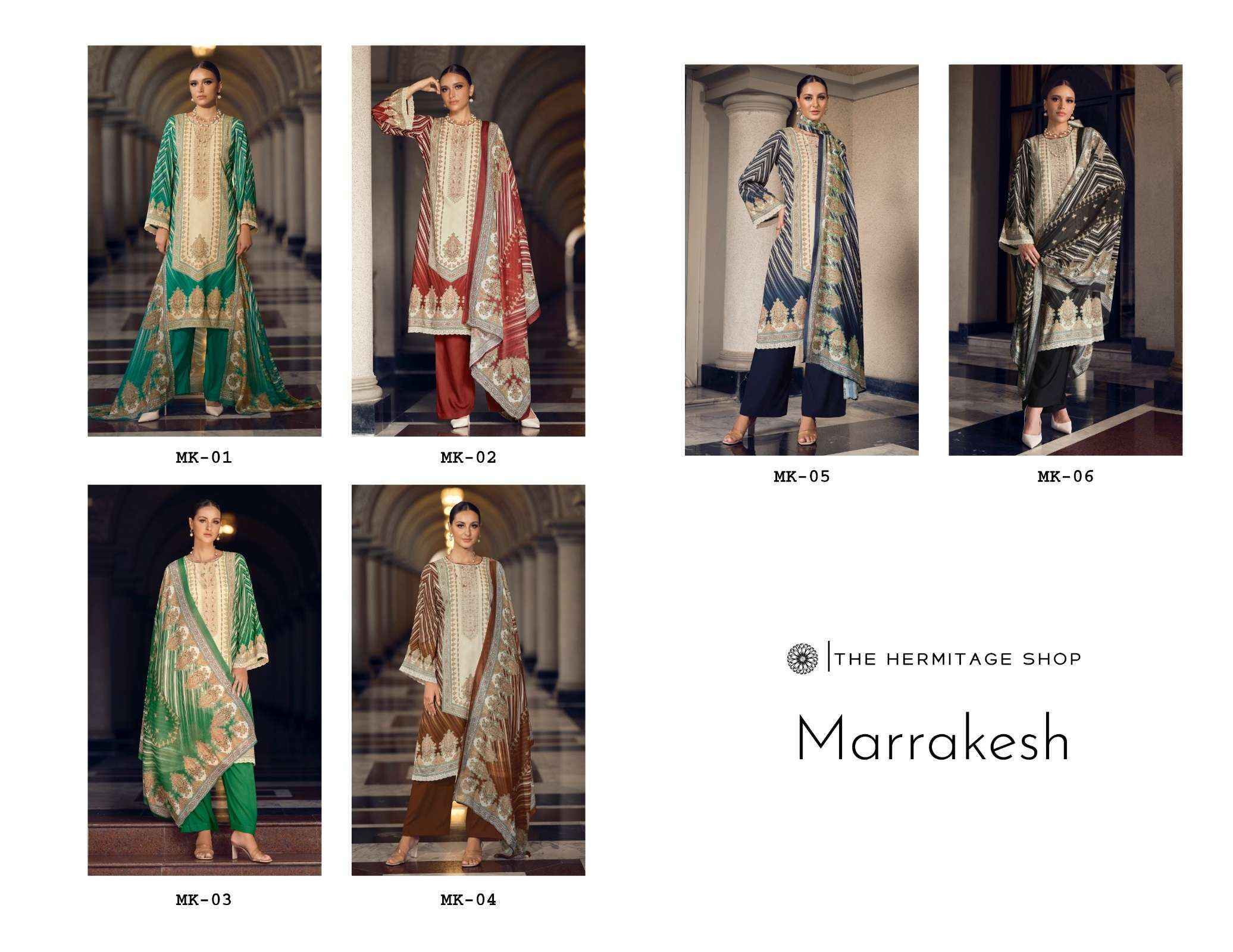 The Hermitage Shop Marrakesh Jam Satin Dress Material (6 pcs Catalogue)