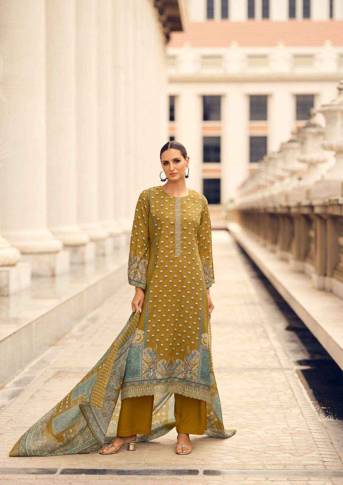 The Hermitage Shop Paisely Viscouse Dress Material (6 pcs Catalogue)