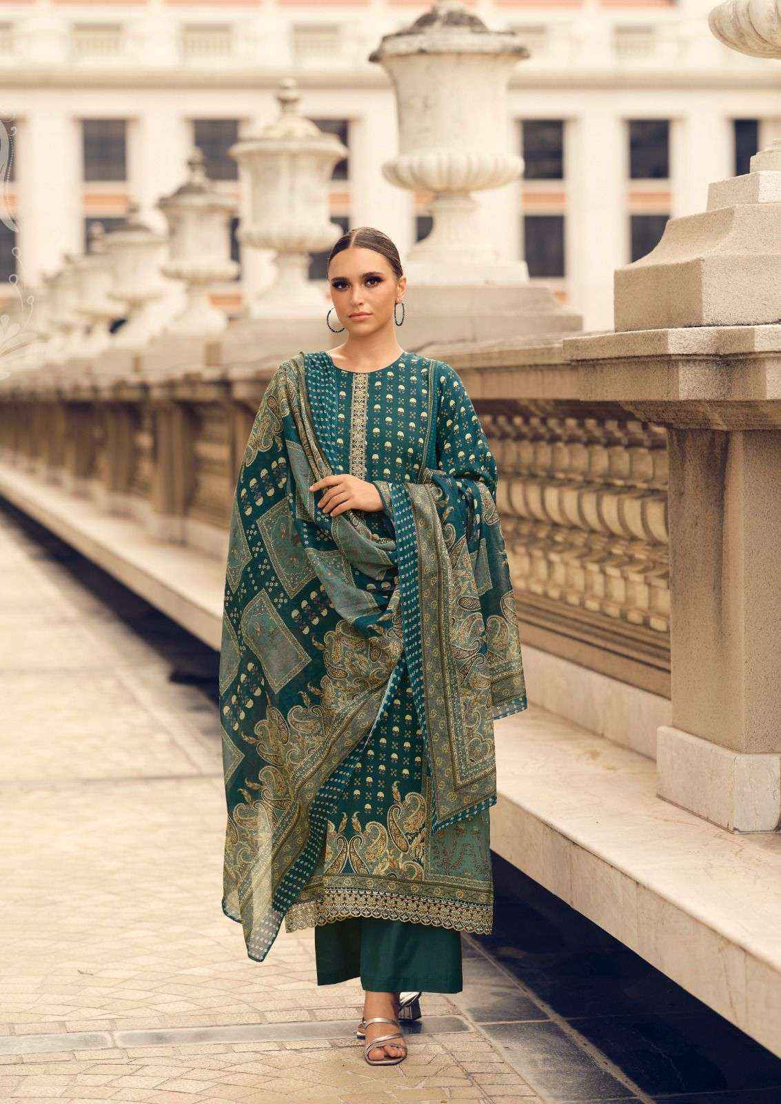 The Hermitage Shop Paisely Viscouse Dress Material (6 pcs Catalogue)