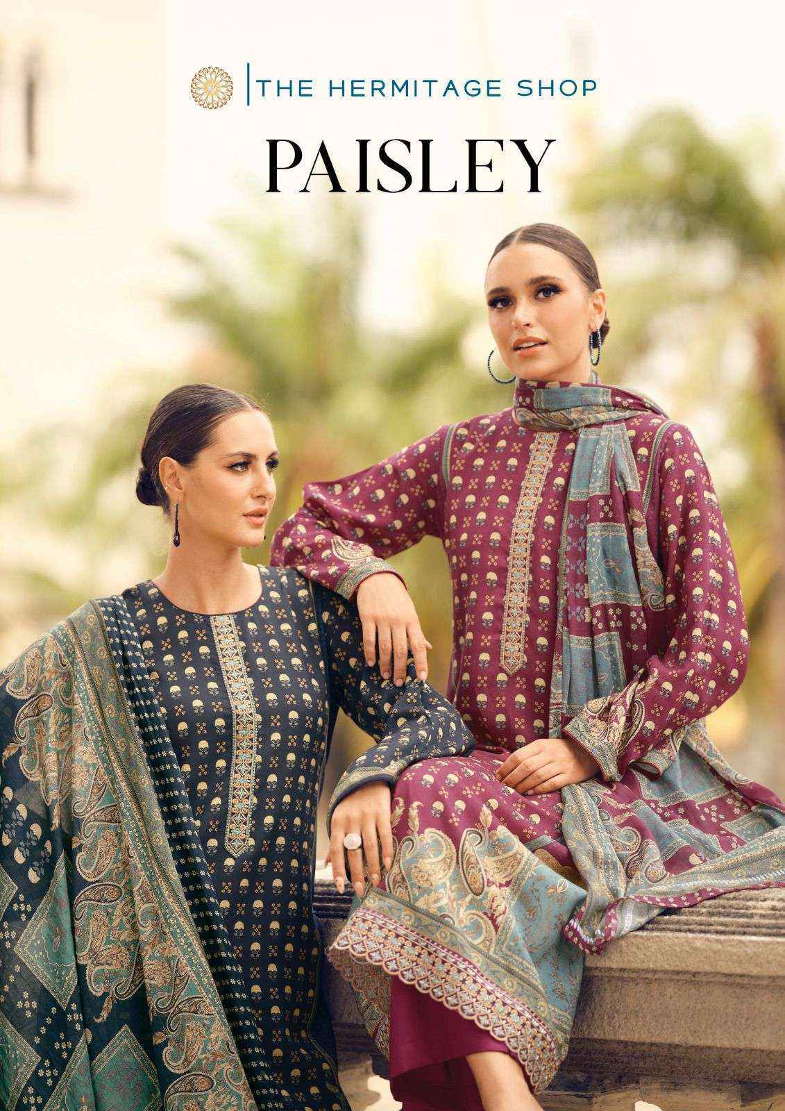 The Hermitage Shop Paisely Viscouse Dress Material (6 pcs Catalogue)