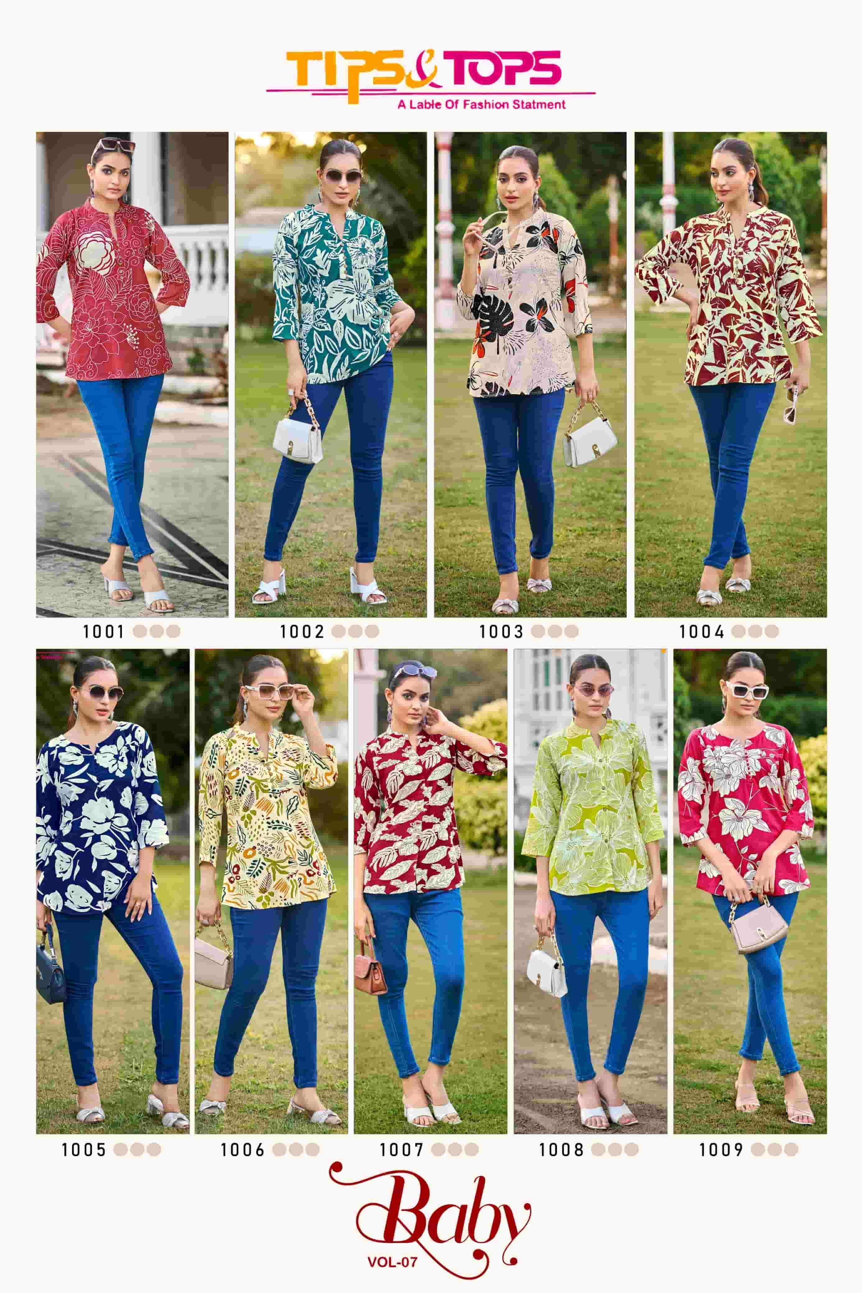 Tips & Tops Baby Vol-7 Short Rayon Kurti (9 pcs Catalogue)