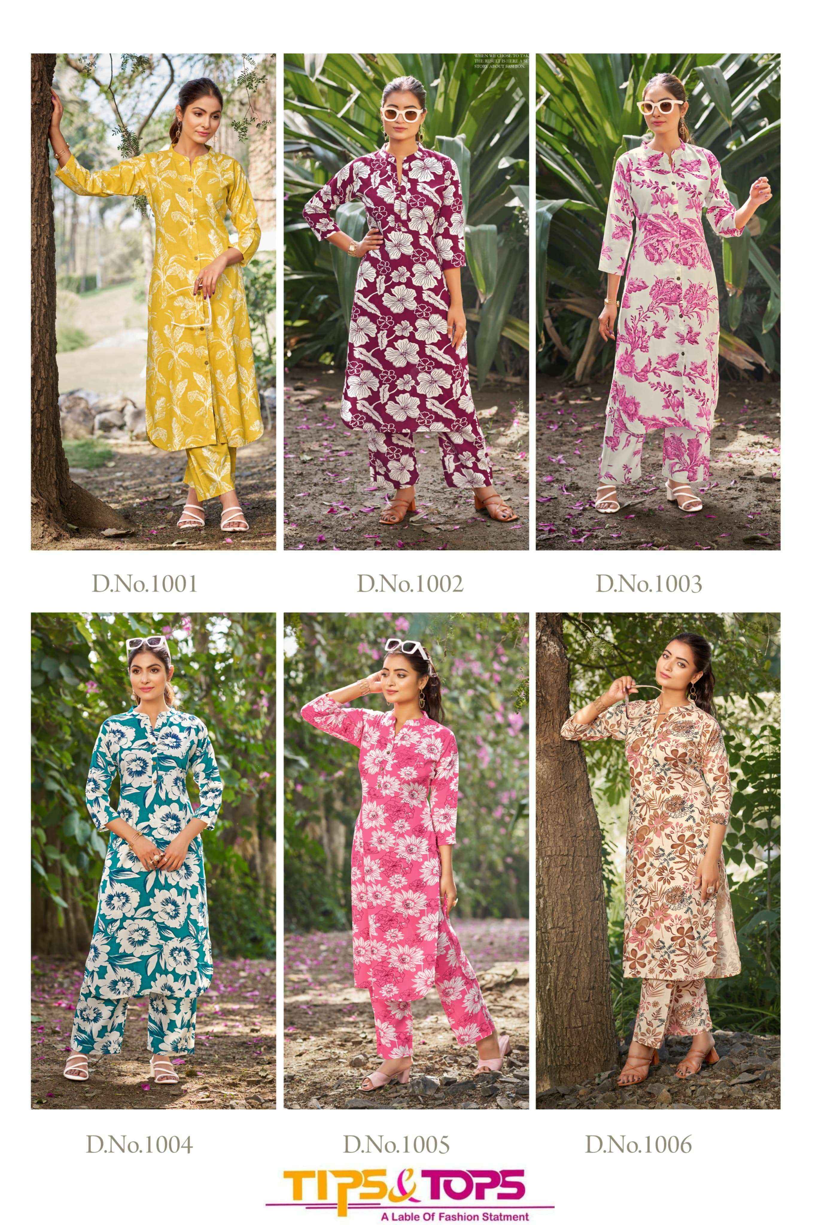 Tips & Tops Cinderella Vol-3 Rayon Co ord set (6 pcs Catalogue)