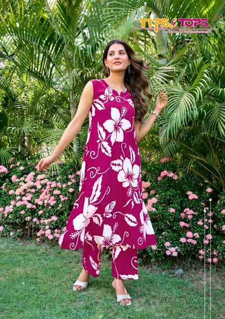 Tips & Tops Olivia Vol-2 Rayon Kurti With Bottom (6 pcs Catalogue)