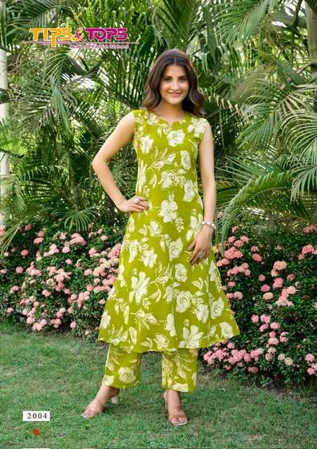 Tips & Tops Olivia Vol-2 Rayon Kurti With Bottom (6 pcs Catalogue)