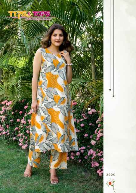 Tips & Tops Olivia Vol-2 Rayon Kurti With Bottom (6 pcs Catalogue)