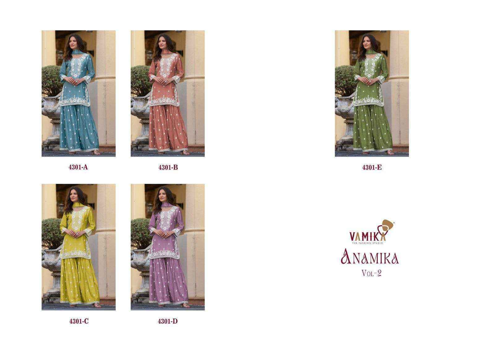 Vamika Anamika Vol-2 Readymade Chinone Dress (5 pcs Catalogue)