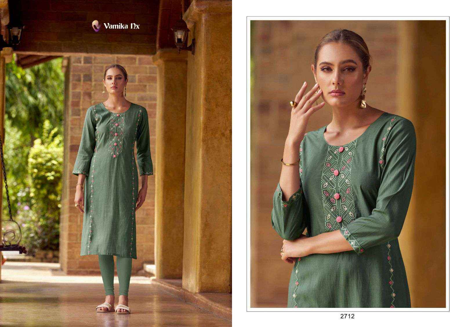 Vamika NX Melody Chanderi Kurti With Pant 6 pcs Catalogue