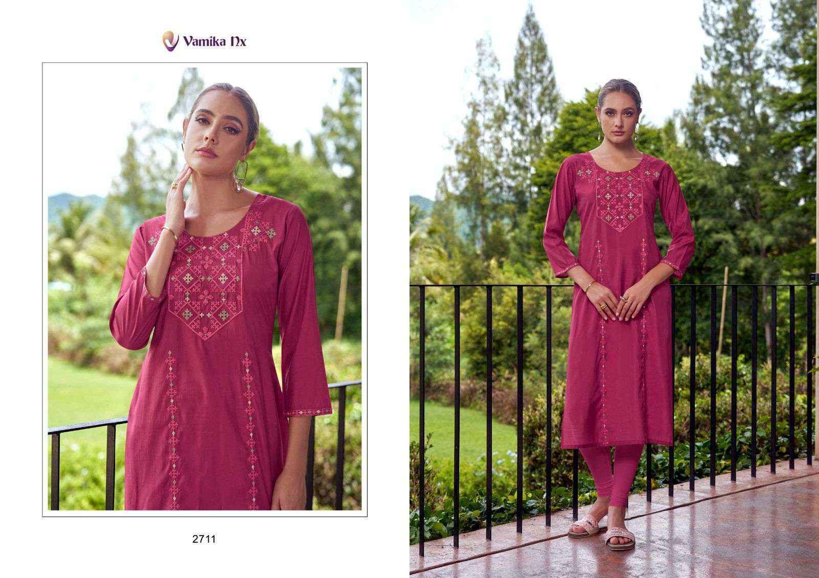 Vamika NX Melody Chanderi Kurti With Pant 6 pcs Catalogue