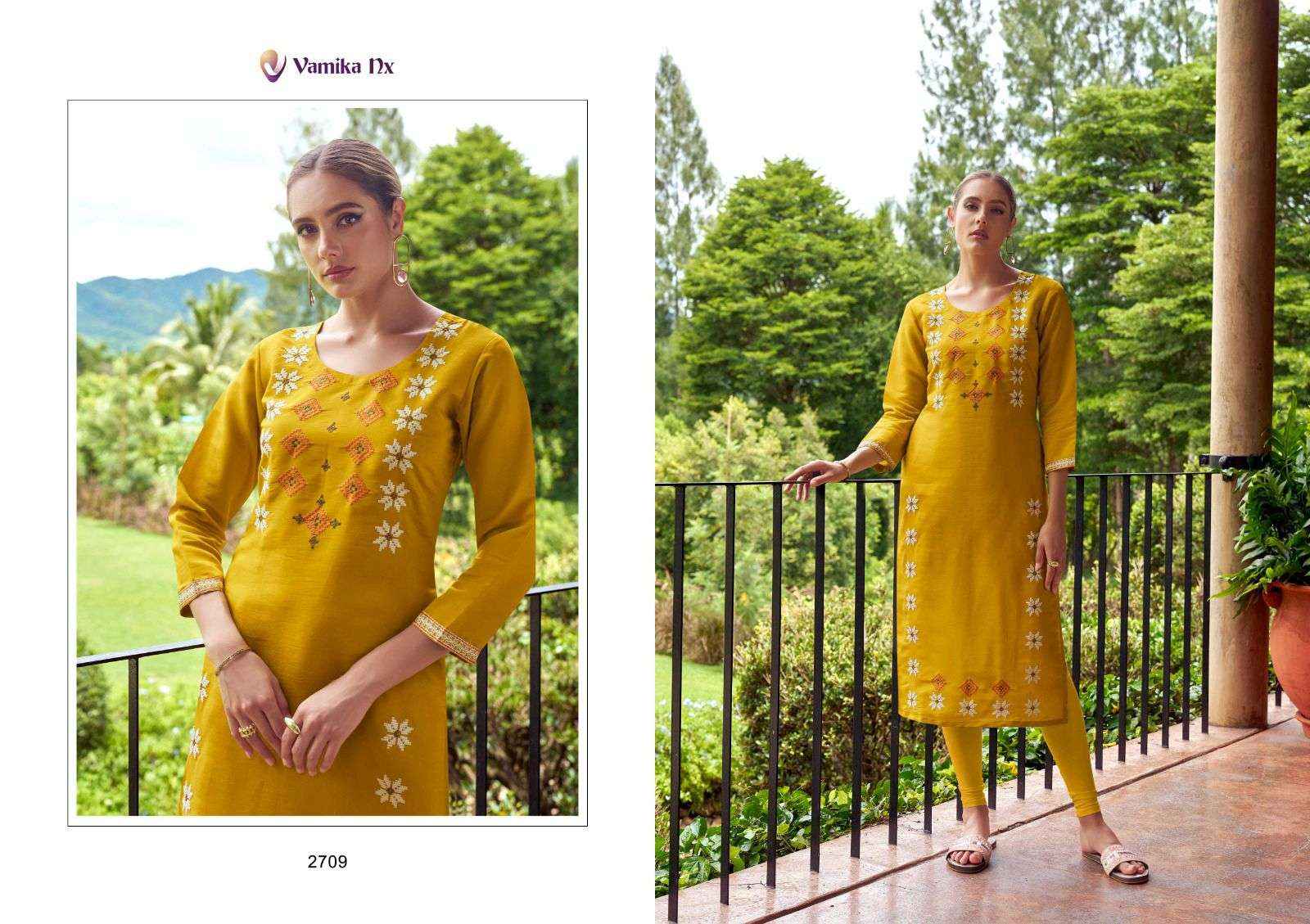 Vamika NX Melody Chanderi Kurti With Pant 6 pcs Catalogue
