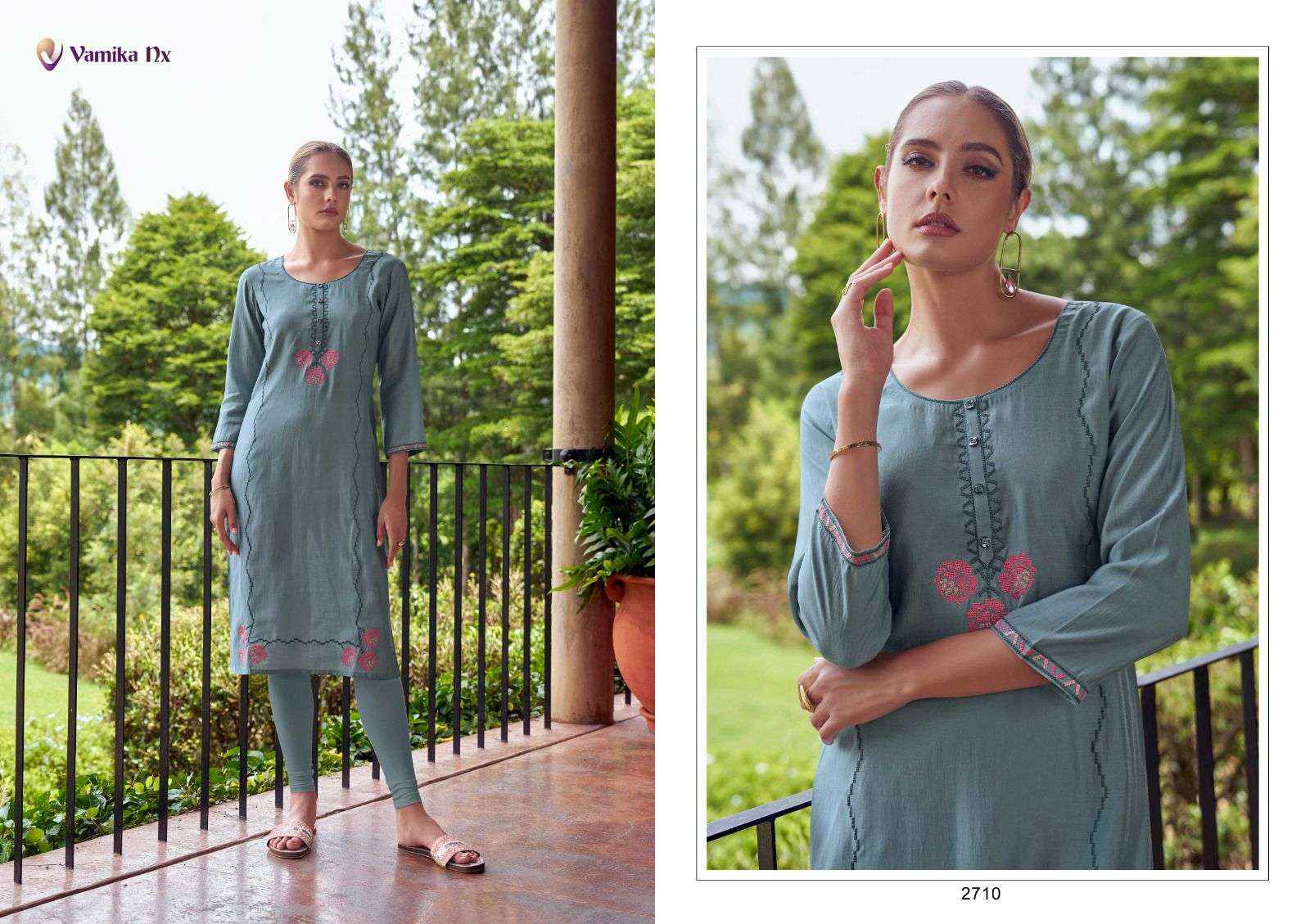 Vamika NX Melody Chanderi Kurti With Pant 6 pcs Catalogue