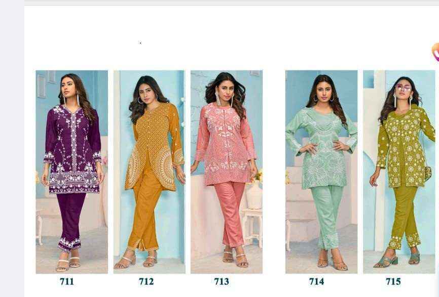 Vamika Veera Vol-3 Rayon Top With Bottom (5 pcs Catalogue)