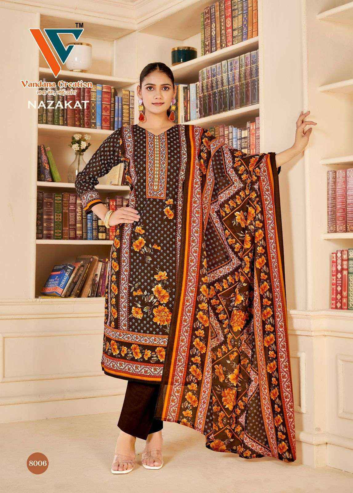 Vandana Creation Nazakat Vol-8 Cotton Dress Material (8 pcs Catalogue)