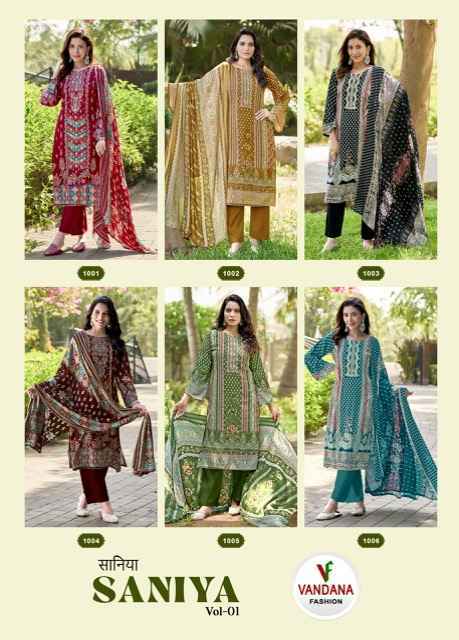 Vandana Fashion Saniya Vol 1 Viscouse Rayon Dress Material 6 pcs Catalogue