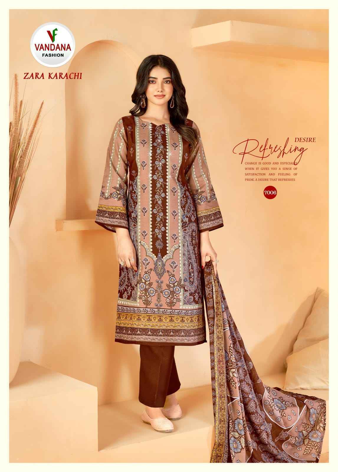 Vandana Fashion Zara Karachi Vol 7 Cotton Dress Material 8 pcs Catalogue