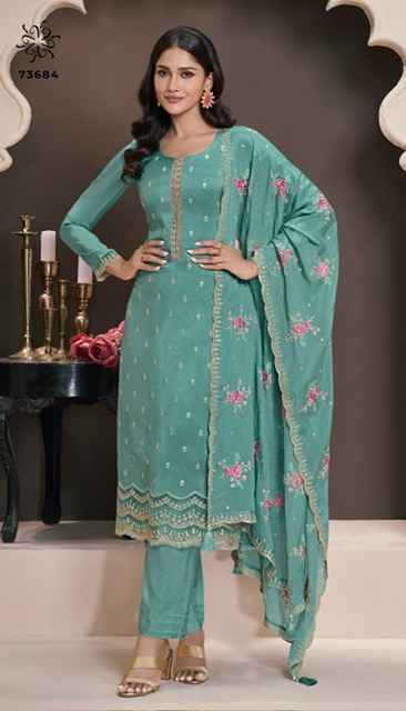 Vinay Kuleesh Zarkan Moonga Silk Dress Material 5 pcs Catalogue