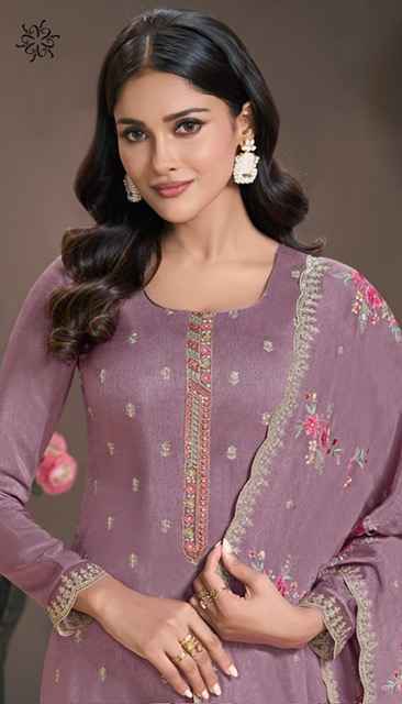 Vinay Kuleesh Zarkan Moonga Silk Dress Material 5 pcs Catalogue
