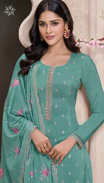 Vinay Kuleesh Zarkan Moonga Silk Dress Material 5 pcs Catalogue