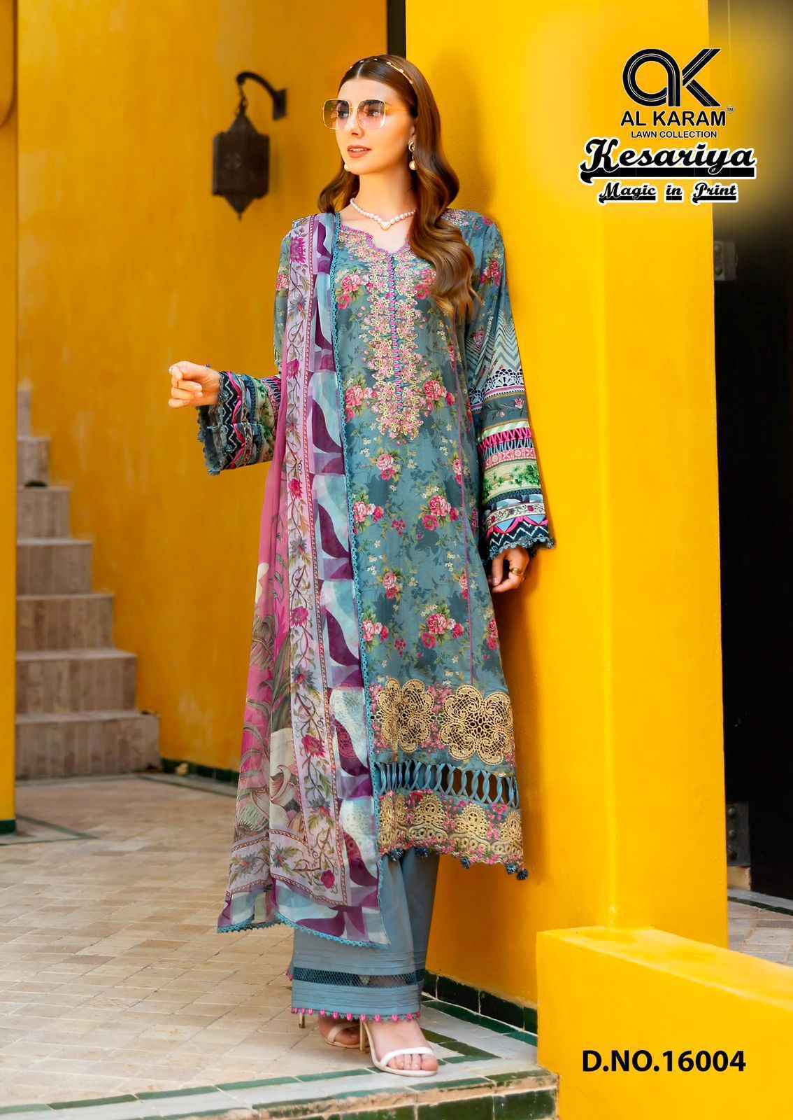 Al Karam Kesariya Magic In Print Vol 16 Cotton Dress Material 6 pcs Catalogue
