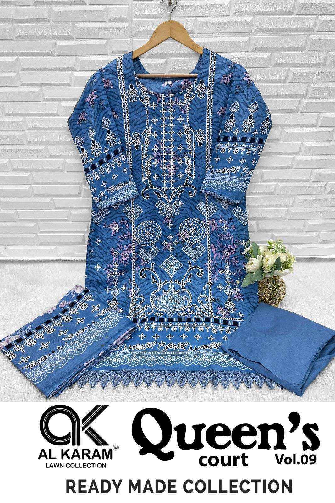 Al Karam Queens Court Vol-9 Readymade Cotton Dress (6 pcs Catalogue)