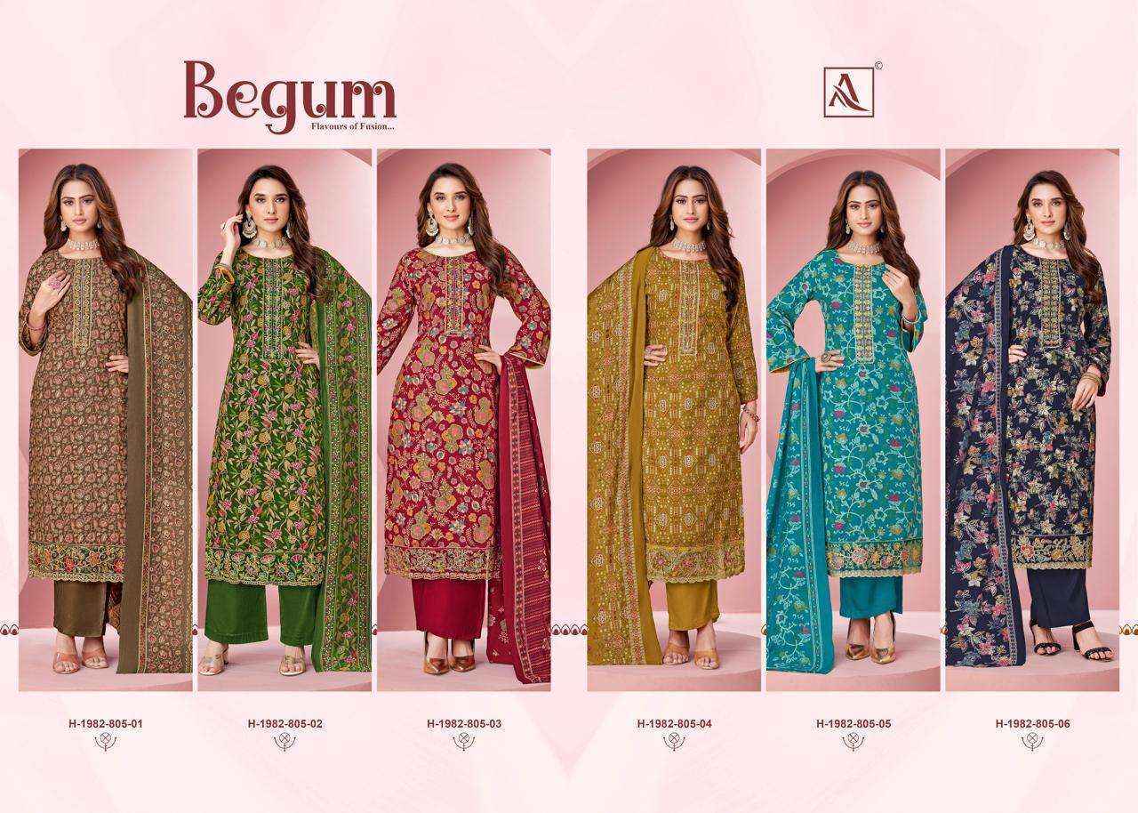 Alok Begum Viscose Rayon Dress Material 6 pcs Catalogue