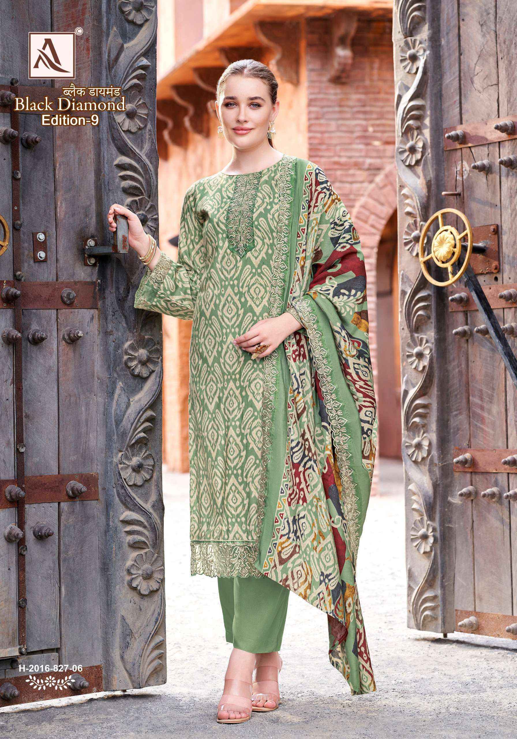 Alok Black Diamond Edition-9 Rayon Dress Material (6 pcs Catalogue)