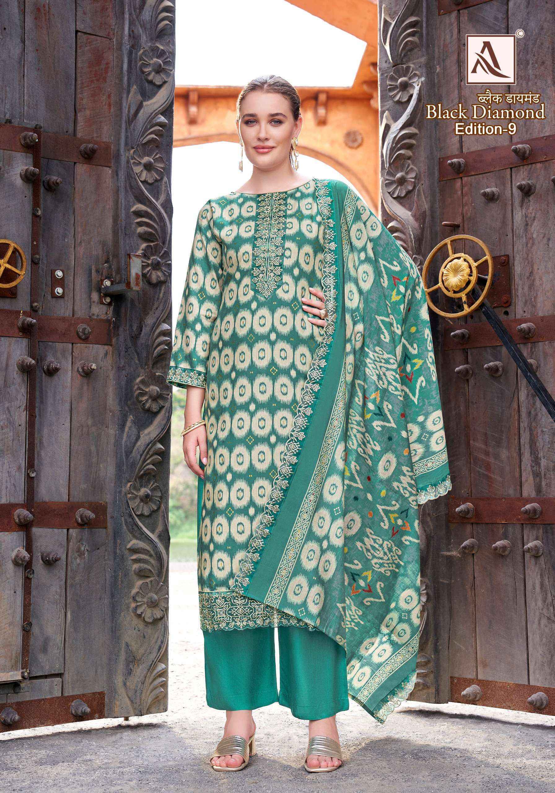 Alok Black Diamond Edition-9 Rayon Dress Material (6 pcs Catalogue)