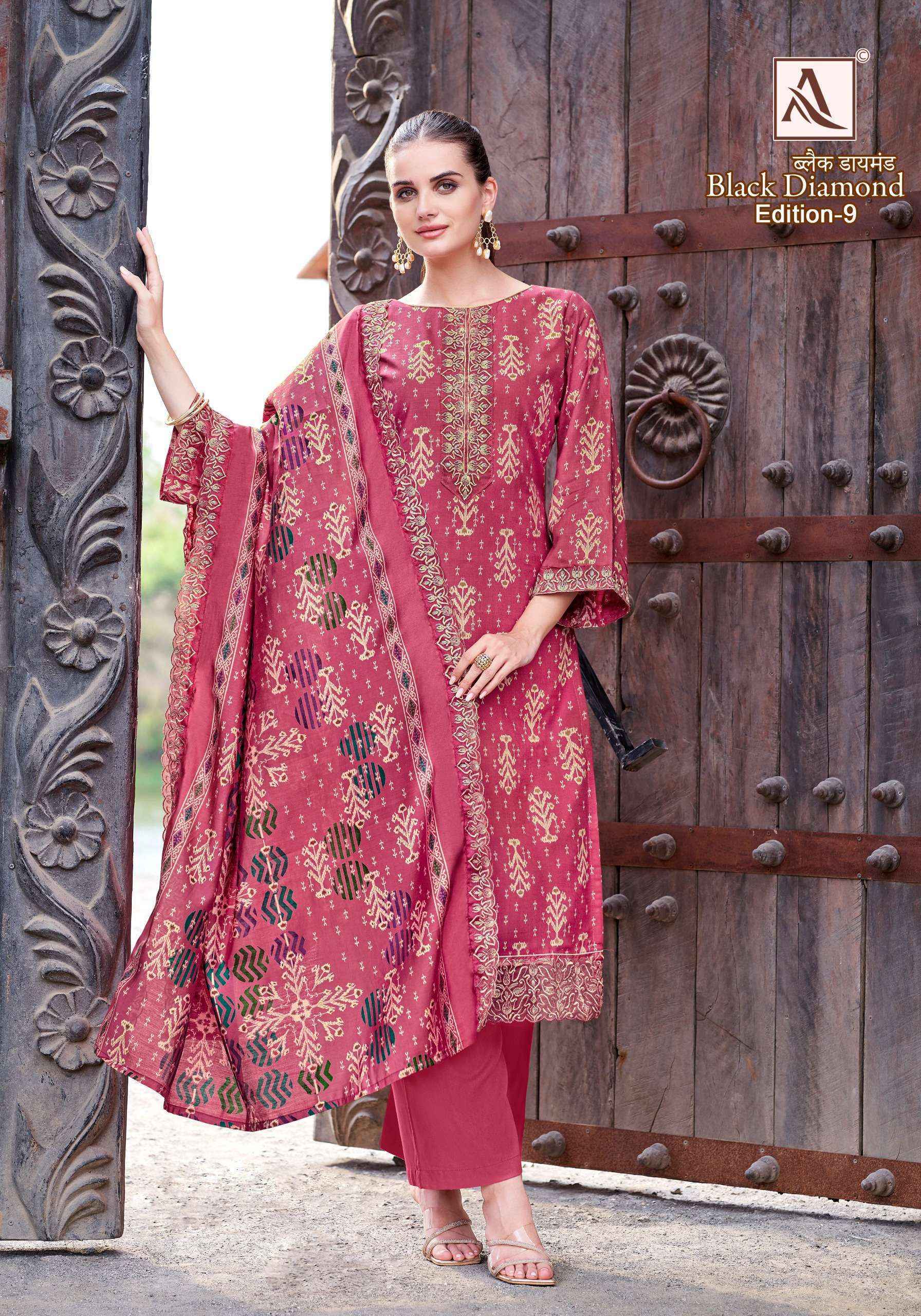 Alok Black Diamond Edition-9 Rayon Dress Material (6 pcs Catalogue)