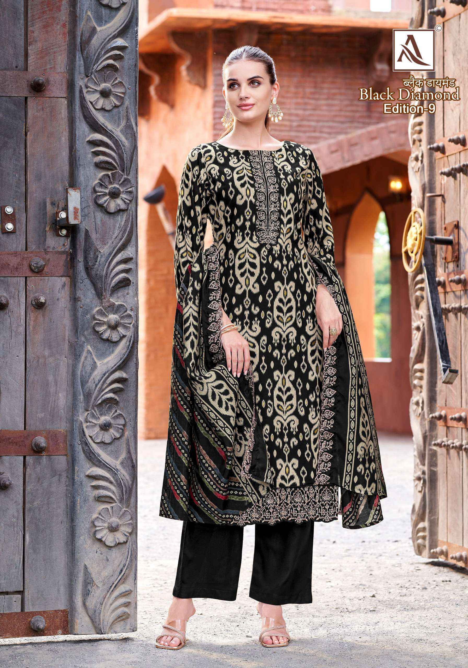 Alok Black Diamond Edition-9 Rayon Dress Material (6 pcs Catalogue)